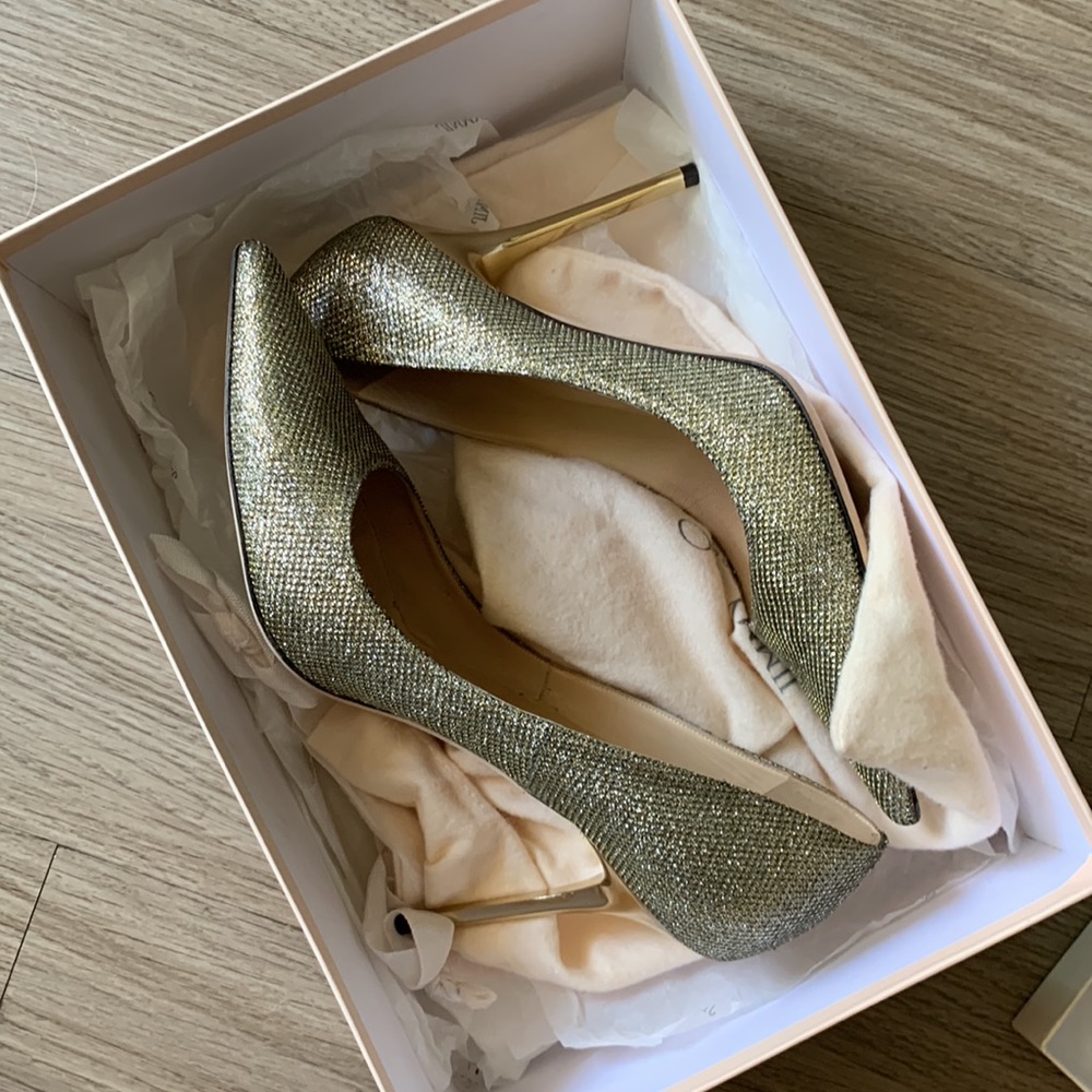 Lame Glitter Gold Jimmy Choo Pumps